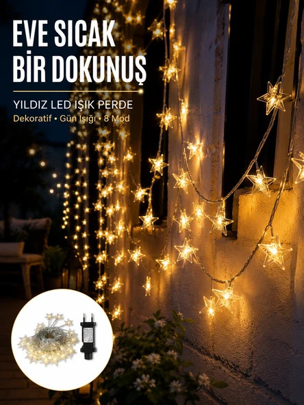 Yıldız Led Işık 5 Metre Dekoratif Aydınlatma Günışığı Yeni Nesil ürün görseli 1