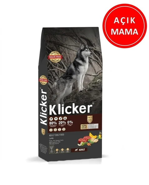 Klicker Kuzulu Yetişkin Köpek Maması 1 Kg AÇIK ürün görseli 1