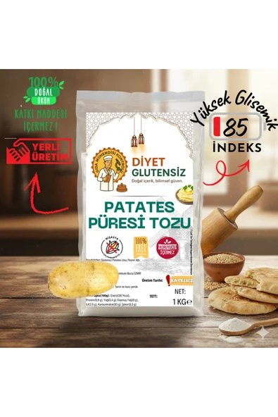 Diyet Glutensiz Glutensiz Patates Püresi Tozu 1 KG ürün görseli 1