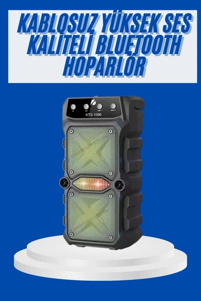 Büyük Boy Bluetooth Hoparlör Çoklu Bağlantı Çift Çıkışlı Taşınabilir Ksiz ürün görseli 1