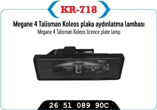 PLAKA LAMBASI RENAULT MEGANE IV TALİSMAN KALEOS ürün görseli 1