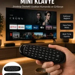 3’ü 1 Arada Kablosuz Hava Mouse Mini Klavye Kumanda Yeni Nesil ürün görseli 1