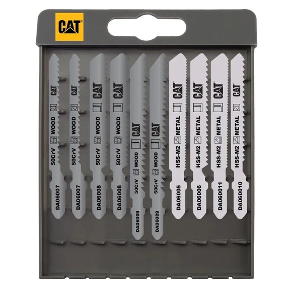 CAT DA06901 10 Parça Profesyonel Metal/Ahşap Hassas/Kaba Kesim Dekupaj Testere Ucu ürün görseli 1
