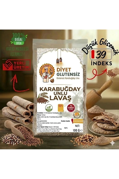 Diyet Glutensiz Glutensiz Karabuğday Unlu Lavaş 5 Adet ürün görseli 1