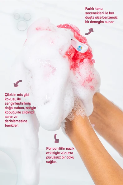 Çilek Sabunlu Banyo Lifi - Resim 6