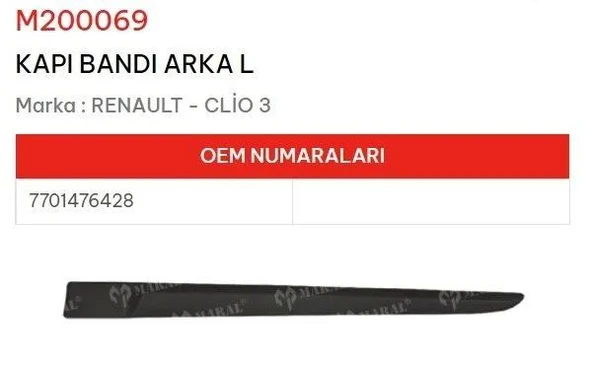 KAPI BANDI ARKA SOL CLIO III ürün görseli 1