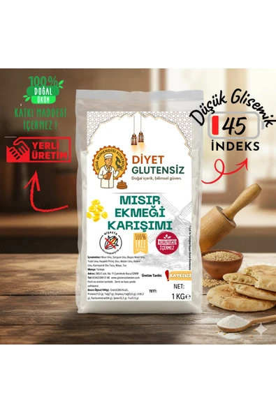 Diyet Glutensiz Glutensiz Mısır Ekmeği Karışımı 1 KG ürün görseli 1