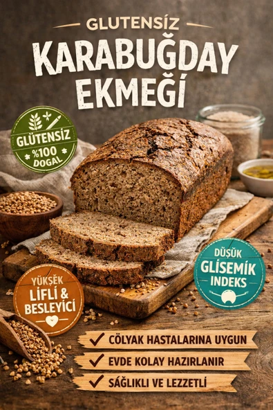 Diyet Glutensiz Glutensiz Karabuğday Ekmeği 2 Adet ürün görseli 1