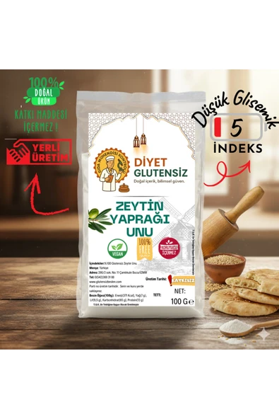 Diyet Glutensiz Glutensiz Zeytin Yaprağı Unu 100 G ürün görseli 1