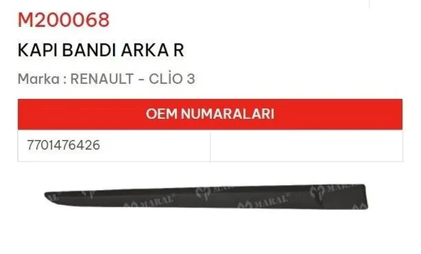 KAPI BANDI ARKA SAĞ CLIO III ürün görseli 1