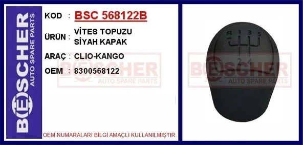 VİTES TOPUZU CLIO-KANGO SİYAH KAPAK ürün görseli 1
