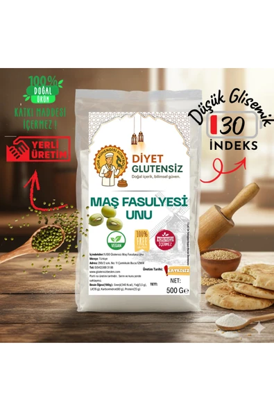 Diyet Glutensiz Glutensiz Maş Fasulyesi Unu 500 G ürün görseli 1