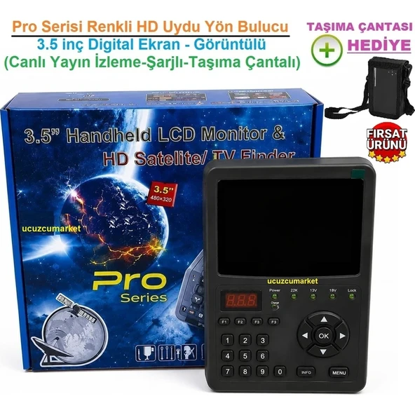 Pro Serisi Uydu Yön Bulucu 3.5 Inç Digital Ekranlı Görüntülü (Canlı Yayın Izleme-Şarjlı-Taşıma Çantalı) ürün görseli 1