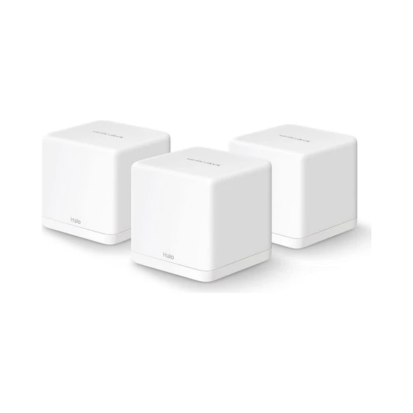 MERCUSYS Halo H30G (3-pack) | Wi‑Fi 5 Mesh Sistemi | AC1300 Mbps Hız | 100 Cihaza Kadar | 320m² Kapsama | Gigabit Port | Kesintisiz Geçiş | Kolay Kurulum – Güçlü ve Hızlı Ev Ağı ürün görseli 1