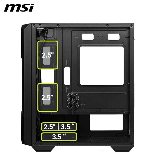 MSI MAG FORGE M120R AIRFLOW mATX Case (w/120mm ARGB Fan x4) ürün görseli 1