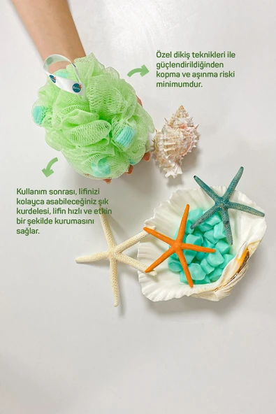 Zeytin Çiçeği Sabunlu Banyo Lifi - Resim 2