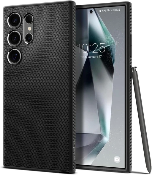 Spigen Galaxy S24 Ultra ile Uyumlu Kılıf Liquid Air Matte Black ürün görseli 1
