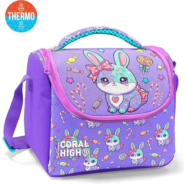 Coral High Kids Milka Su Yeşili Tavşan Desenli Thermo Beslenme Çantası 37155 ürün görseli 1