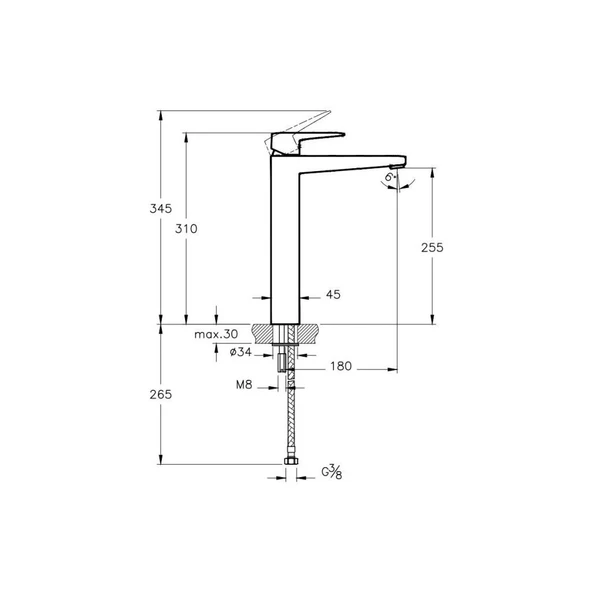 Root Square A4273323 Çanak Lavabo Bataryası, Altın - Resim 2