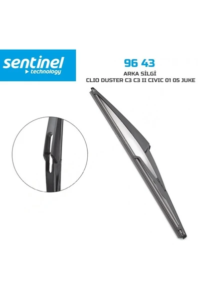 SİLECEK 1 ADET ARKA CAM CLIO, DUSTER, C3,C3 II,CIVIC 01-05,JUKE , QASHQAI , X-TRAIL 300mm ürün görseli 1