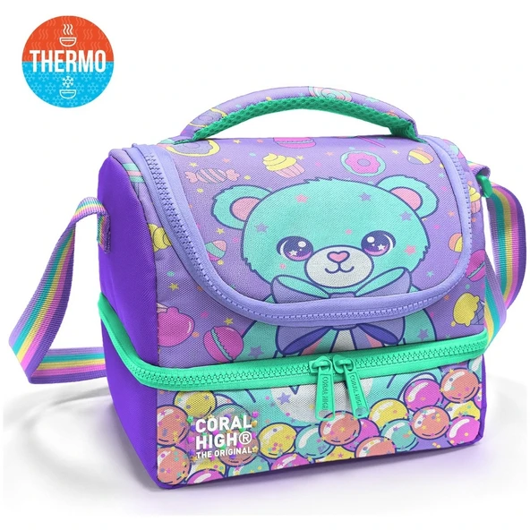 Coral High Kids Milka Şeker Ayıcık Desenli Thermo Iki Katlı Beslenme Çantası 37202 ürün görseli 1