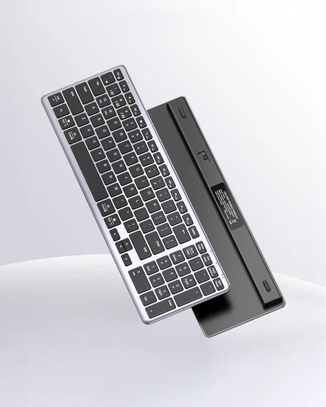 UGREEN Kablosuz Ultra İnce Sessiz Bluetooth İngilizce Q Klavye, Siyah, 15258 ürün görseli 1