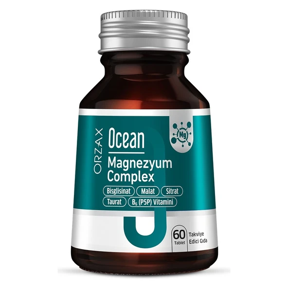 Ocean Magnezyum Complex — Bisglisinat - Malat - Sitrat - Taurat & B6 (P5P) Vitamini 60 Tablet ürün görseli 1