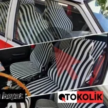 Onkar Servis Kılıfı Çizgili Siyah-Mavi-Kırmızı Renkleri Mevcuttur ürün görseli 1