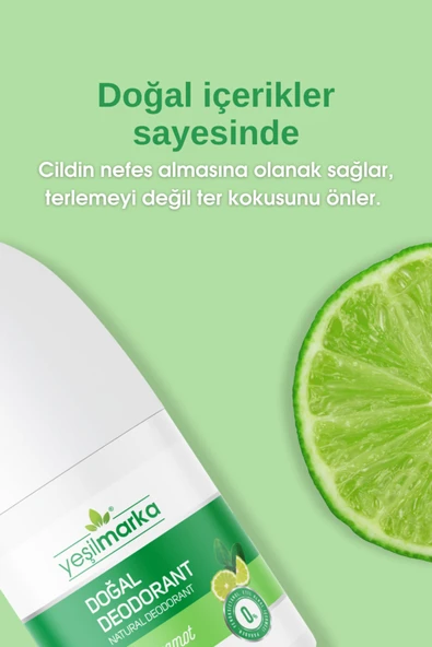 YEŞİLMARKA DOĞAL DEODORANT BERGAMOT 50 ML - Resim 4