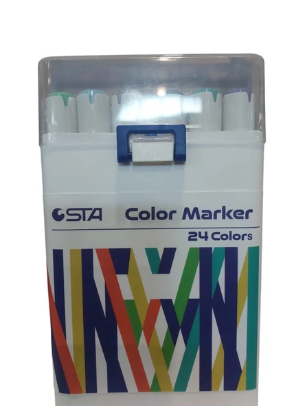 Sta Çift Uçlu Alkol Bazlı Marker Kalem Çift Uçlu 1-7 Mm 24 Renk Sta-910324 ürün görseli 1