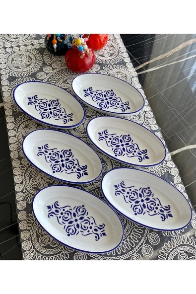 Areyma Isırgan Model 6’lı Oval Küçük Kahvaltı Tabağı ürün görseli 1