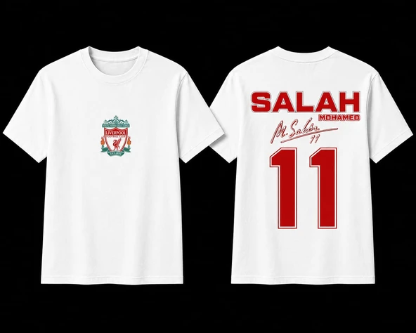 SALAH DTF BASKILI TSHİRT BEYAZ ürün görseli 1