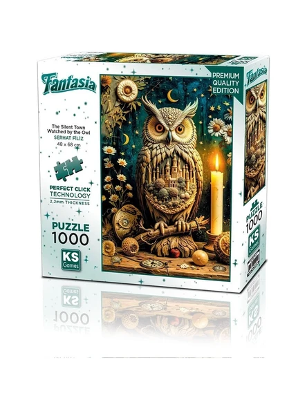 Ks Games Puzzle 1000 Parça The Silent Town Watched By The Owl 20849 ürün görseli 1