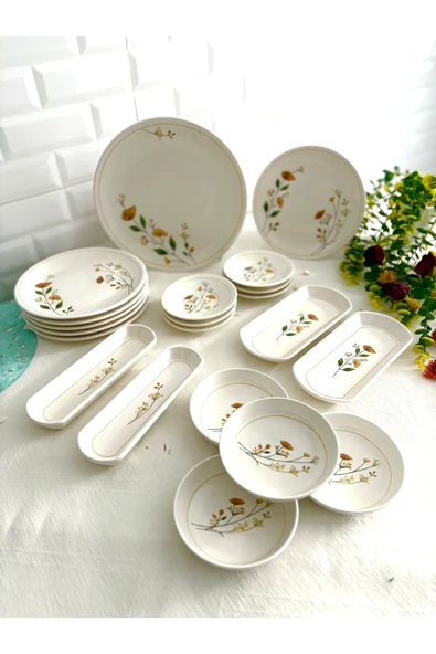 Areyma Elysia Çiçek Desenli Model 6 Kişilik 21 Parça Kahvaltı Takımı ürün görseli 1
