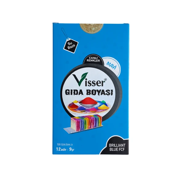 Misyon Visser Toz Gıda Boyası 9 Gr Mavi (12 Li Paket) ürün görseli 1