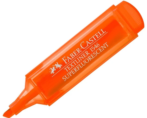 Faber-Castell Fosforlu Kalem Şeffaf Gövde Turuncu 1546 (10 Lu Paket) ürün görseli 1