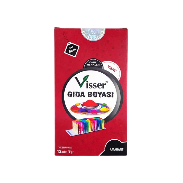 Misyon Visser Toz Gıda Boyası 9 Gr Vişne (12 Li Paket) Msy-0119 ürün görseli 1