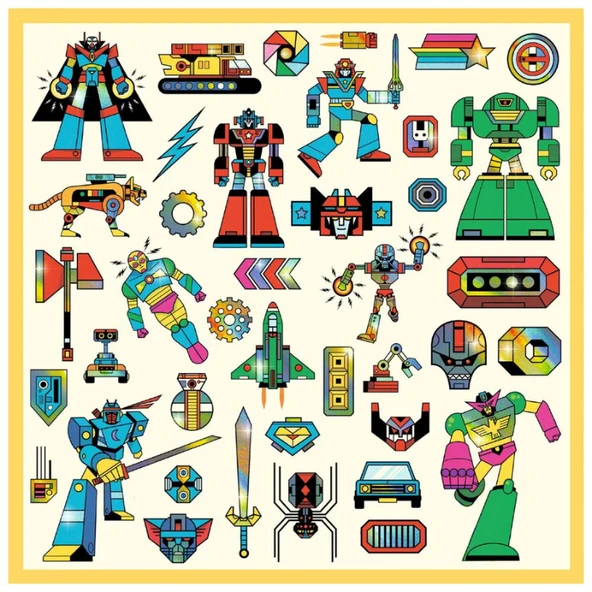 Djeco Çıkartmalar - Robotlar - Resim 5
