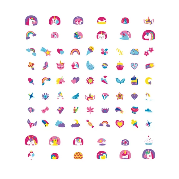 Avenir Simli Tırnak Çıkartmaları - Unicorns - Resim 2