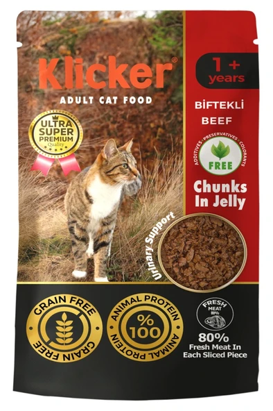 Klicker Pauch Biftekli Kedi Konservesi 85 gr ürün görseli 1