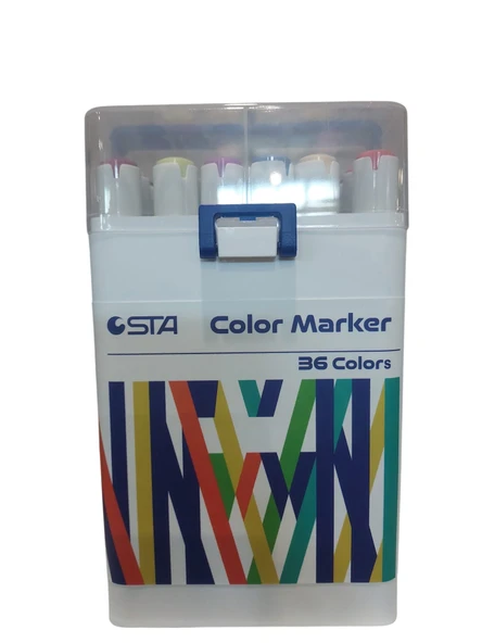 Sta Çift Uçlu Alkol Bazlı Marker Kalem Çift Uçlu 1-7 Mm36 Renk Sta-910336 ürün görseli 1