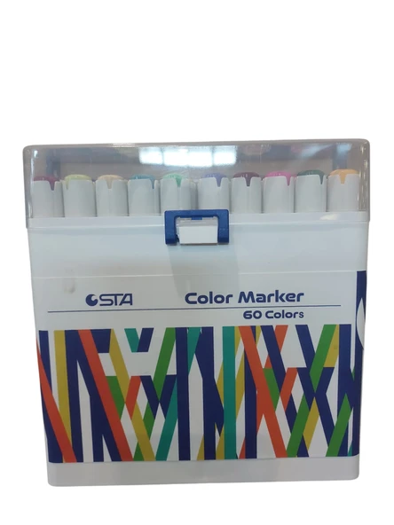 Sta Çift Uçlu Alkol Bazlı Marker Kalem Çift Uçlu 1-7 Mm 60 Renk Sta-910360 ürün görseli 1