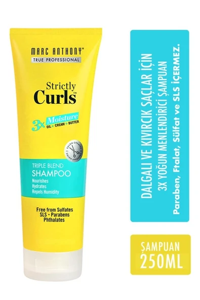 Marc Anthony Strictly Curls 3X Moisture Triple Blend Shampoo 250 ml ürün görseli 1