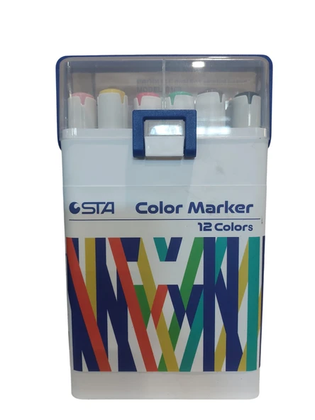 Sta Çift Uçlu Alkol Bazlı Marker Kalem Çift Uçlu 1-7 Mm 12 Renk Sta-910312 ürün görseli 1