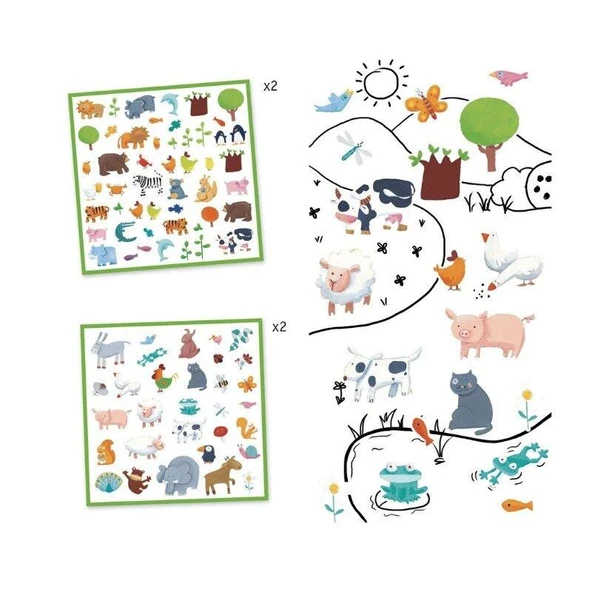 Djeco Çıkartmalar - Animals - Resim 3