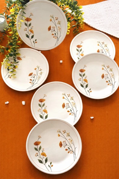 Areyma Elysia Çiçek Desenli Model 20 cm 6 Adet Pasta&Servis Tabağı ürün görseli 1