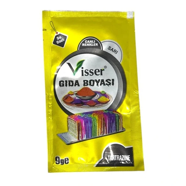 Misyon Visser Toz Gıda Boyası 9 Gr Sarı (12 Li Paket) Msy-0127 ürün görseli 1