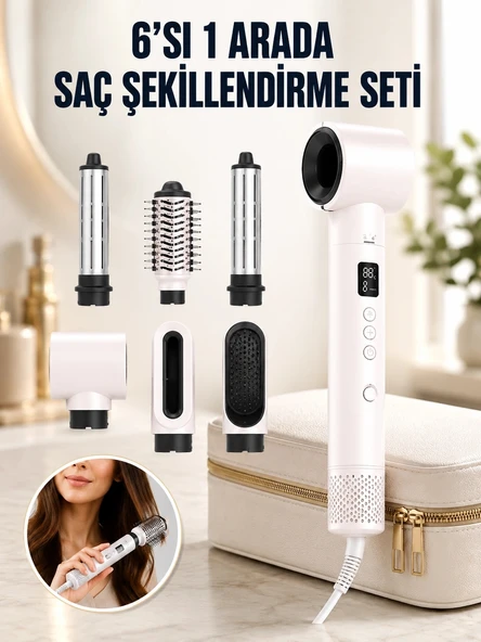 Negatif İyon Teknolojili 6-in-1 Profesyonel Saç Şekillendirici Yeni Nesil ürün görseli 1
