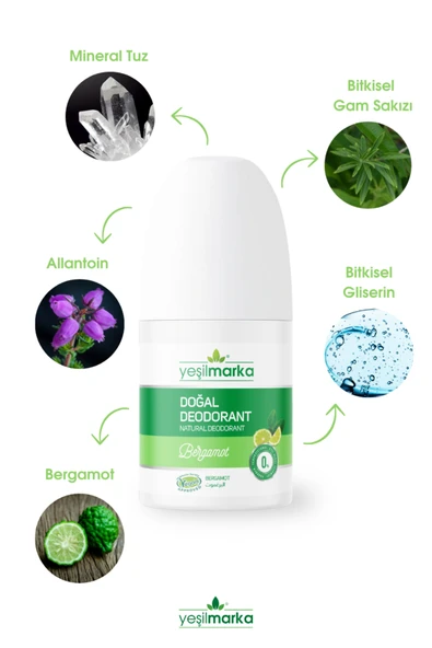 YEŞİLMARKA DOĞAL DEODORANT BERGAMOT 50 ML - Resim 2