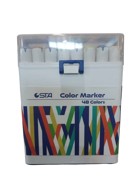 Sta Çift Uçlu Alkol Bazlı Marker Kalem Çift Uçlu 1-7 Mm 48 Renk Sta-910348 ürün görseli 1
